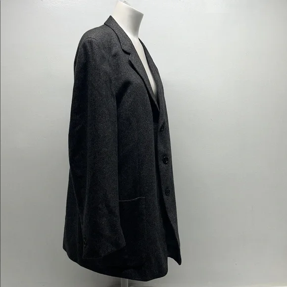 Ermenegildo Zegna Soft Pure Cashmere Blazer Jacket Coat Black Gray Men's US 42 R